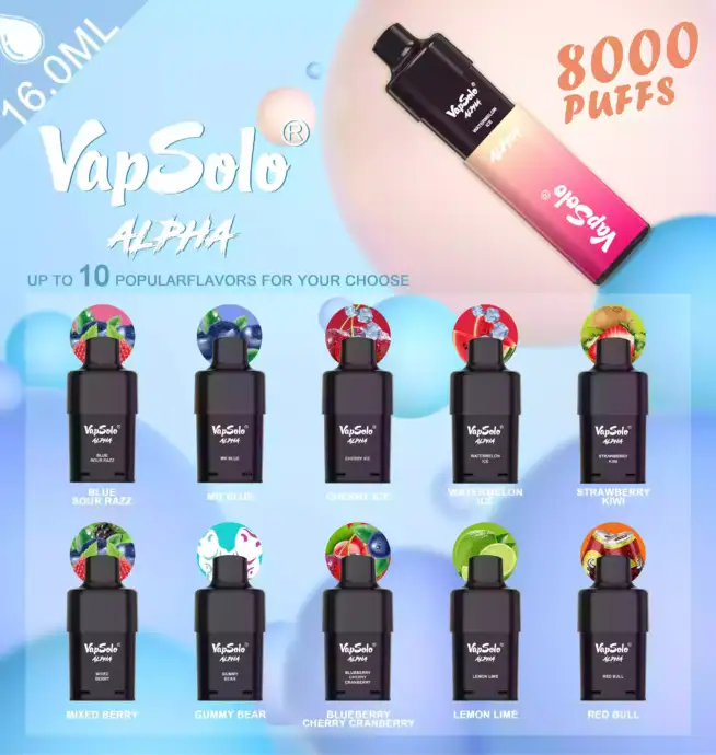 Vapsolo Alpha 8000 Puffs Vaping de Alta Calidad y Rendimiento Superior