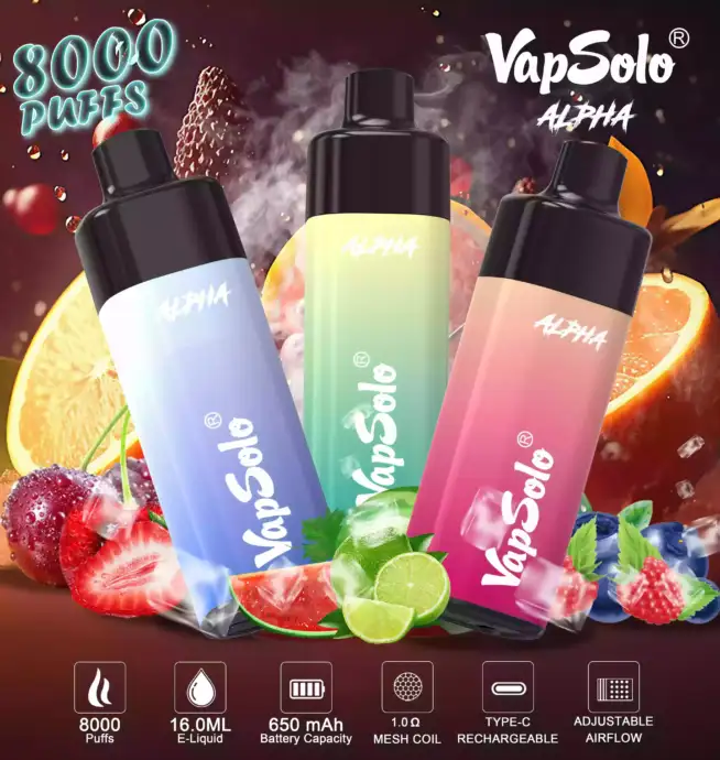 Vapsolo Alpha 8000 Puffs Vaping de Alta Calidad y Rendimiento Superior