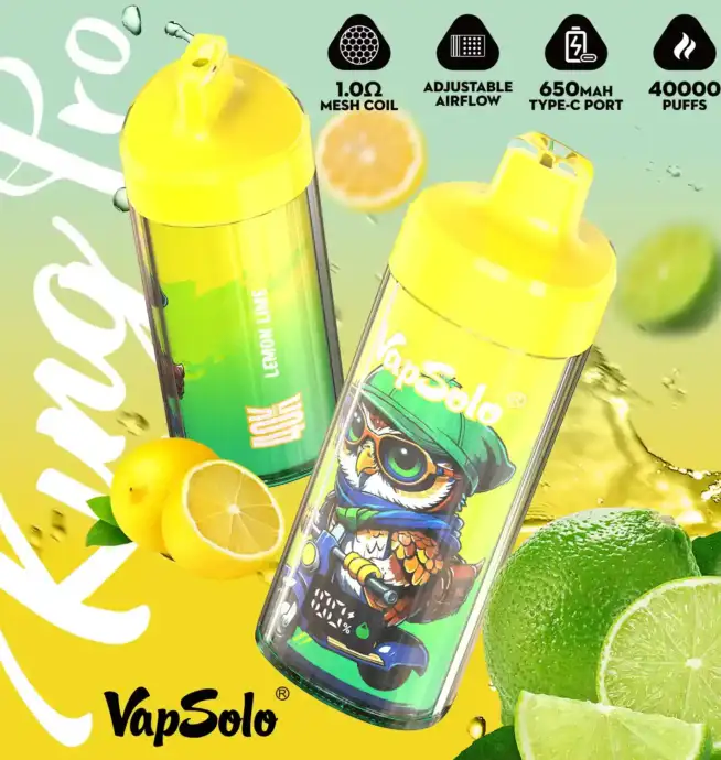 Vapsolo KING PRO 40K Premium Vaper Puffs usa e getta con 40.000 inalazioni Display LCD e tecnologia Mesh Coil