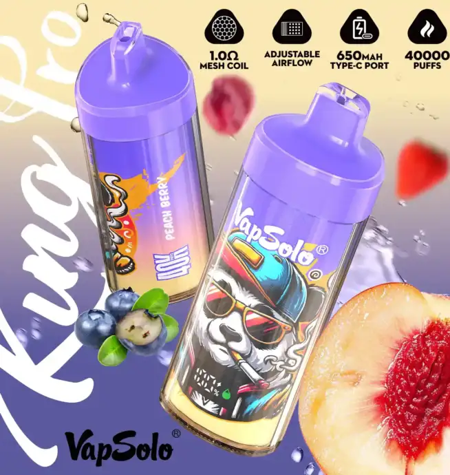 Vapsolo KING PRO 40K Premium Vaper Puffs usa e getta con 40.000 inalazioni Display LCD e tecnologia Mesh Coil