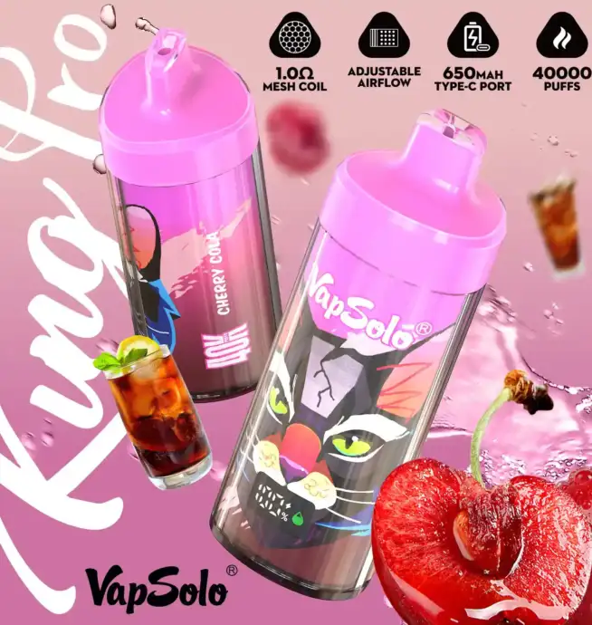 Vapsolo KING PRO 40K Premium Vaper Puffs usa e getta con 40.000 inalazioni Display LCD e tecnologia Mesh Coil