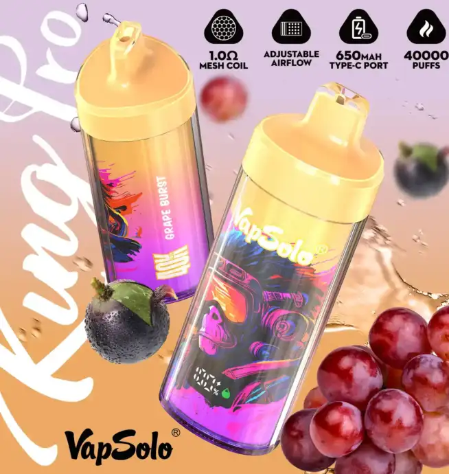 Vapsolo KING PRO 40K Premium Vaper Puffs usa e getta con 40.000 inalazioni Display LCD e tecnologia Mesh Coil