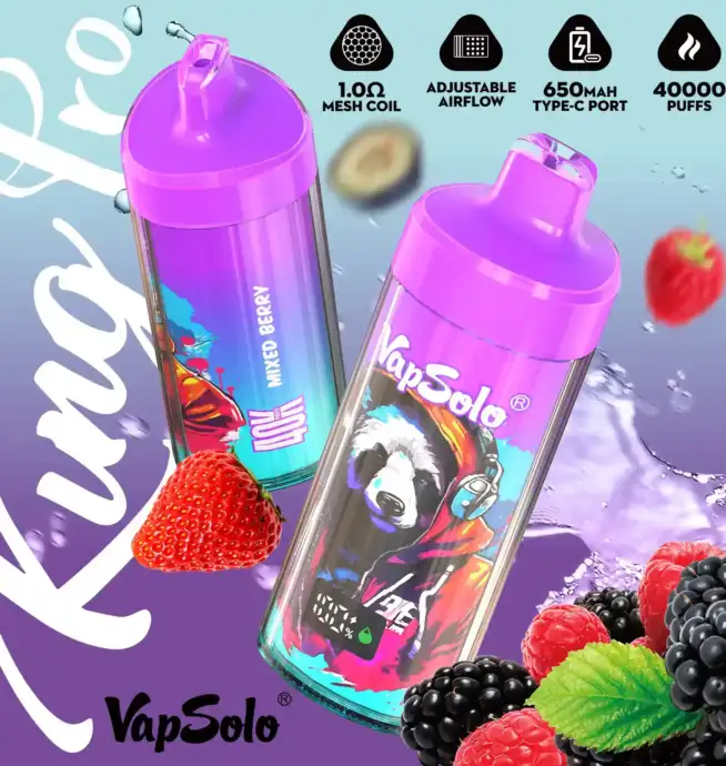 Vapsolo KING PRO 40K Premium Vaper Puffs usa e getta con 40.000 inalazioni Display LCD e tecnologia Mesh Coil