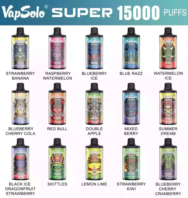 Vapsolo Super 15000 Puffs El Mejor Vapeo Duradero con Sabores Intensos